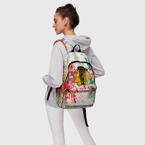 Рюкзак Chicago Blackhawks NHL white / 3D-принт – фото 6