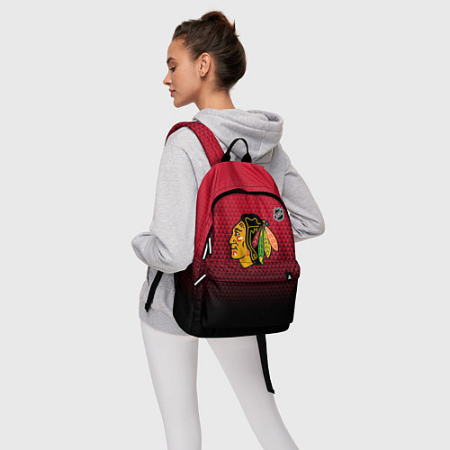 Рюкзак Чикаго Блэкхокс - геометрический градиент / 3D-принт – фото 6