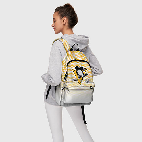 Рюкзак Питтсбург Пингвинз - желтый и белый / 3D-принт – фото 6