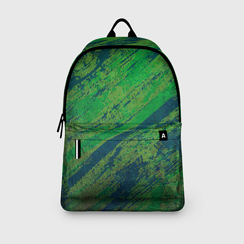 Рюкзак Абстракция - green paint strokes / 3D-принт – фото 3