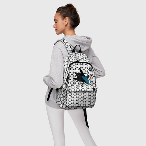 Рюкзак Сан Хосе Шаркс - белые плиты / 3D-принт – фото 6