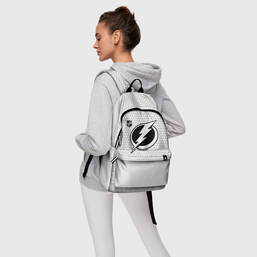Рюкзак Тампа Бэй Лайтнинг - белые треугольники / 3D-принт – фото 6