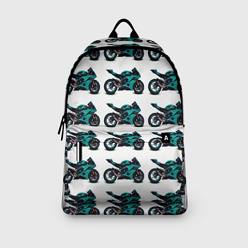 Рюкзак Motorbike light blue / 3D-принт – фото 3