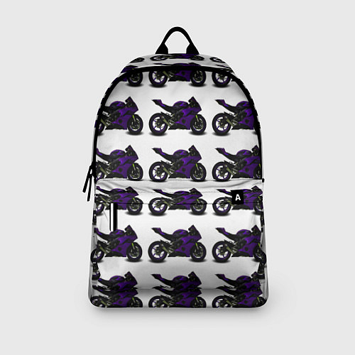 Рюкзак The motorcycle is dark purple / 3D-принт – фото 3