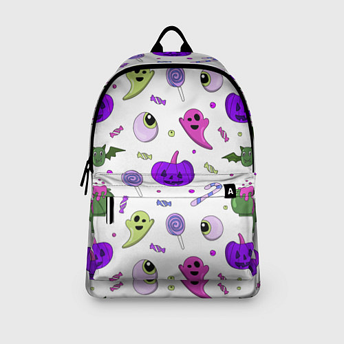 Рюкзак Halloween purple pumpkin pattern / 3D-принт – фото 3