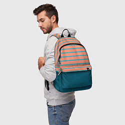 Рюкзак Полосатый мандариновый морской рассвет, цвет: 3D-принт — фото 2