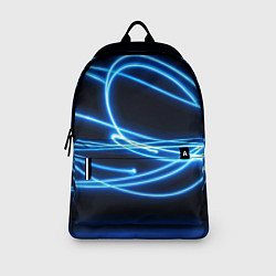 Рюкзак Неоновые голубые волны на черном фоне, цвет: 3D-принт — фото 2