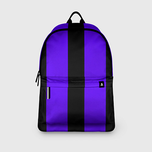 Рюкзак Color purple black stripes / 3D-принт – фото 3