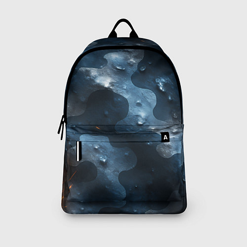 Рюкзак Синий камуфляж с каплями / 3D-принт – фото 3