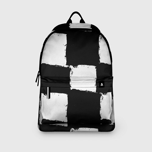Рюкзак Черные квадраты в виде шахматной доски / 3D-принт – фото 3