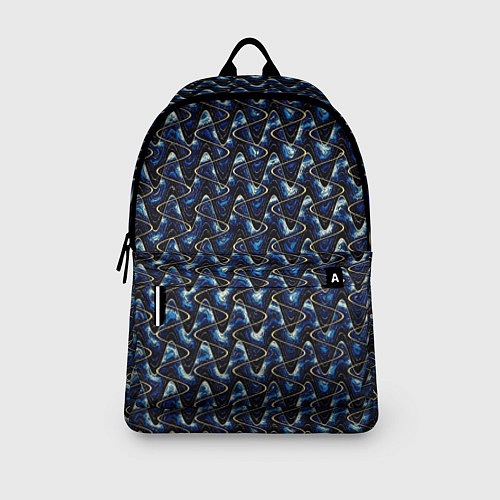 Рюкзак Тёмно-синий волнистые полосы / 3D-принт – фото 3