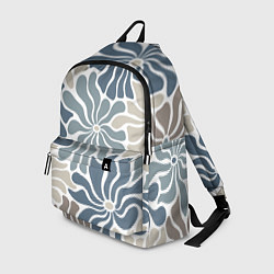 Рюкзак Цветы blue and beige pattern, цвет: 3D-принт