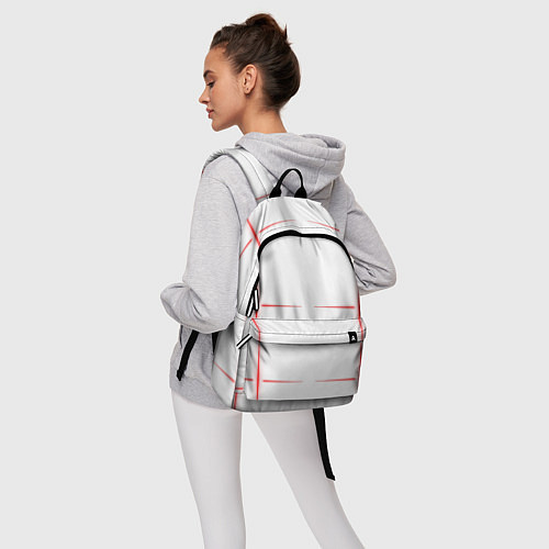 Рюкзак Color white red stripes / 3D-принт – фото 6