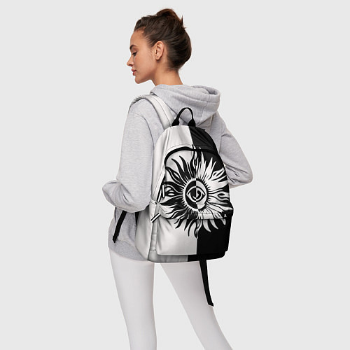 Рюкзак Солнце черно-белое / 3D-принт – фото 6