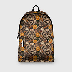 Рюкзак Новогодний орнамент с корицей и дольками апельсина, цвет: 3D-принт — фото 2