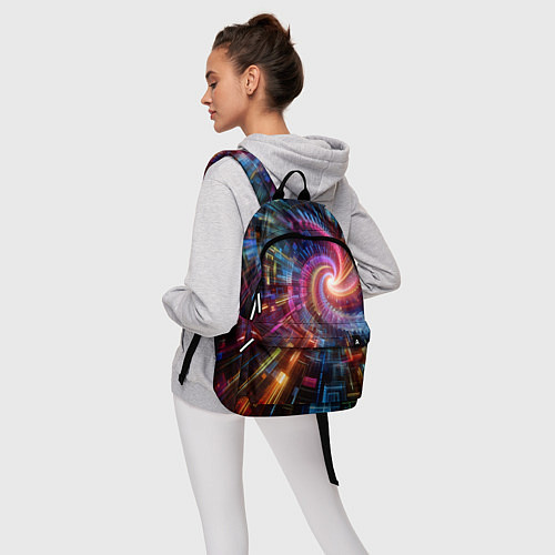 Рюкзак Fractal neon spiral - ai art fantasy / 3D-принт – фото 6