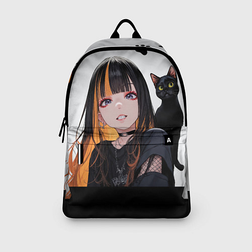 Рюкзак Девушка и кот / 3D-принт – фото 3