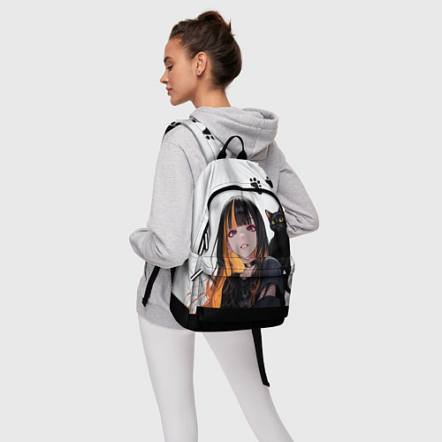 Рюкзак Девушка и кот / 3D-принт – фото 6