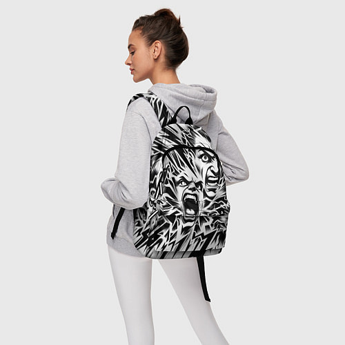 Рюкзак Свирепые лица и молнии - нейроарт / 3D-принт – фото 6