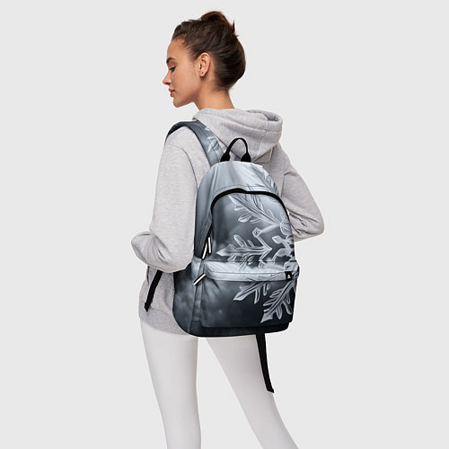 Рюкзак Снежинка на черно белое / 3D-принт – фото 6