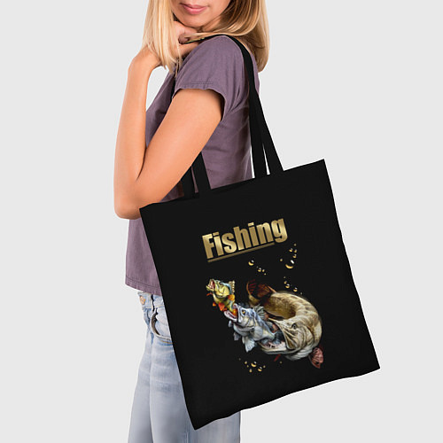 Сумка-шоппер Gold Fishing / 3D-принт – фото 3