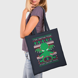 Сумка-шопер Новогодний свитер Ктулху, цвет: 3D-принт — фото 2