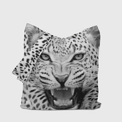 Сумка-шопер Белый леопард, цвет: 3D-принт