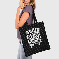 Сумка-шопер Train Eat Sleep Repeat, цвет: 3D-принт — фото 2