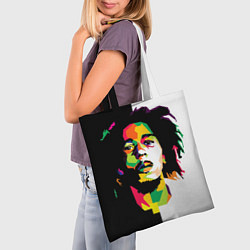 Сумка-шопер Bob Marley: Colors, цвет: 3D-принт — фото 2