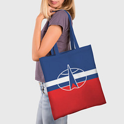 Сумка-шопер Флаг космический войск РФ, цвет: 3D-принт — фото 2