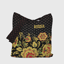 Сумка-шопер Russia: black edition, цвет: 3D-принт