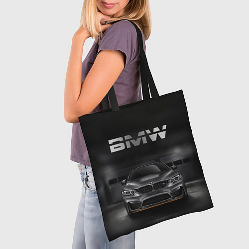 Сумка-шоппер BMW серебро / 3D-принт – фото 3