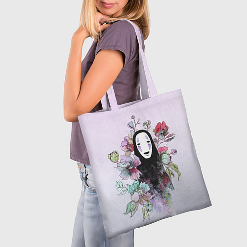 Сумка-шоппер Безликий в цветах / 3D-принт – фото 3