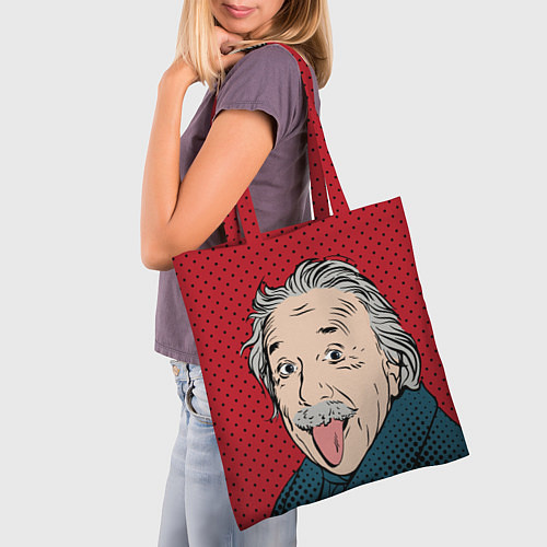 Сумка-шоппер Альберт Эйнштейн: Поп-арт / 3D-принт – фото 3