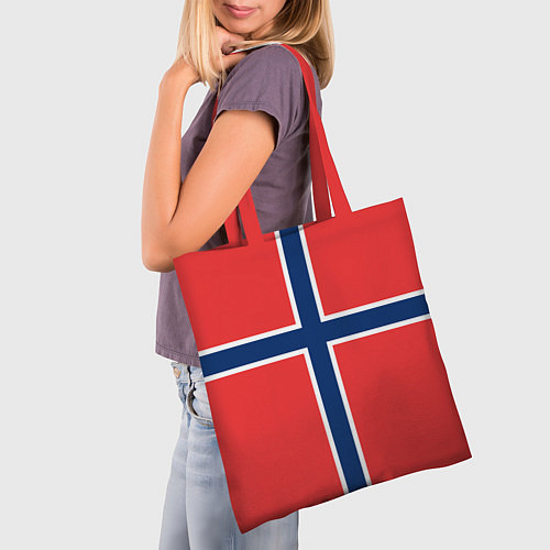 Сумка-шоппер Флаг Норвегии / 3D-принт – фото 3