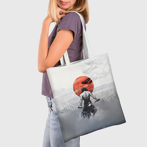 Сумка-шоппер Японский самурай / 3D-принт – фото 3