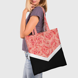 Сумка-шопер Розовые розы, цвет: 3D-принт — фото 2