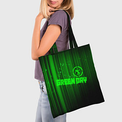 Сумка-шопер Green Day лучи, цвет: 3D-принт — фото 2