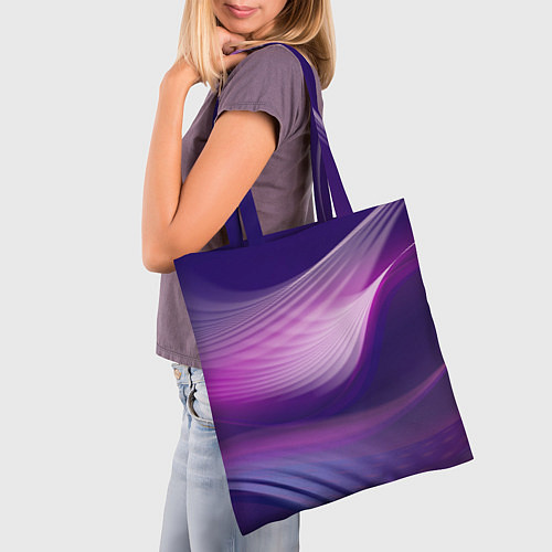 Сумка-шоппер Фиолетовые Волны / 3D-принт – фото 3