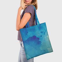 Сумка-шопер Синяя акварель, цвет: 3D-принт — фото 2