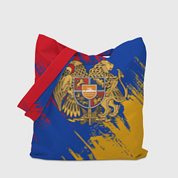 Сумка-шопер Герб и флаг Армении, цвет: 3D-принт