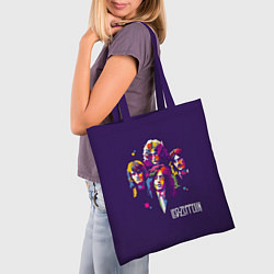 Сумка-шопер Led Zeppelin: Violet Art, цвет: 3D-принт — фото 2