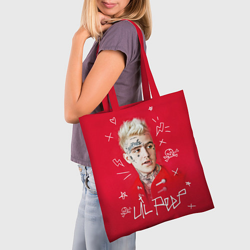 Сумка-шоппер Lil Peep: Red Style / 3D-принт – фото 3