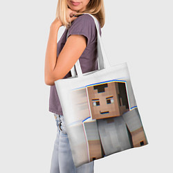 Сумка-шопер Minecraft: White Creeper, цвет: 3D-принт — фото 2