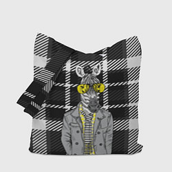 Сумка-шопер Зебра-хипстер, цвет: 3D-принт
