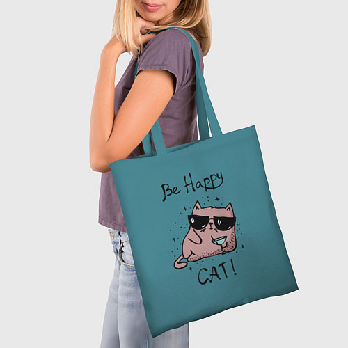 Сумка-шоппер Be Happy Cat / 3D-принт – фото 3