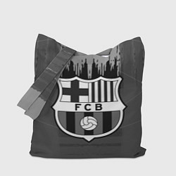 Сумка-шопер FC Barcelona: Grey Abstract, цвет: 3D-принт