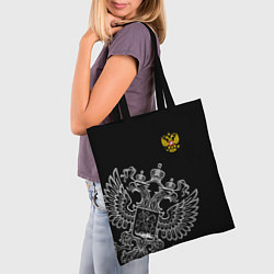 Сумка-шопер Russia: Black Edition, цвет: 3D-принт — фото 2