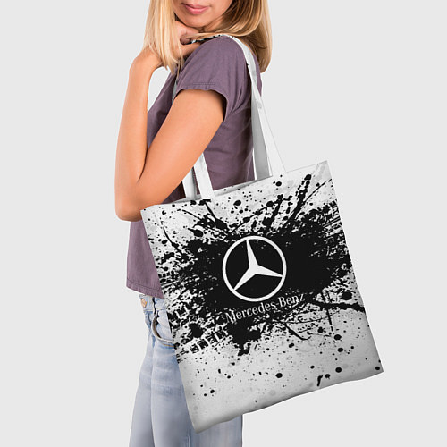 Сумка-шоппер Mercedes-Benz: Black Spray / 3D-принт – фото 3