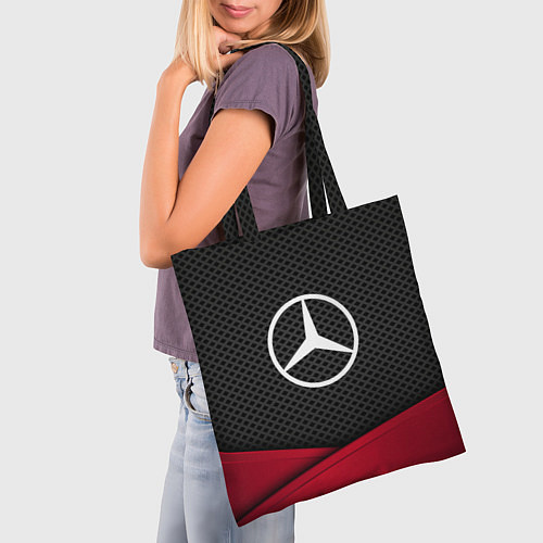 Сумка-шоппер Mercedes Benz: Grey Carbon / 3D-принт – фото 3